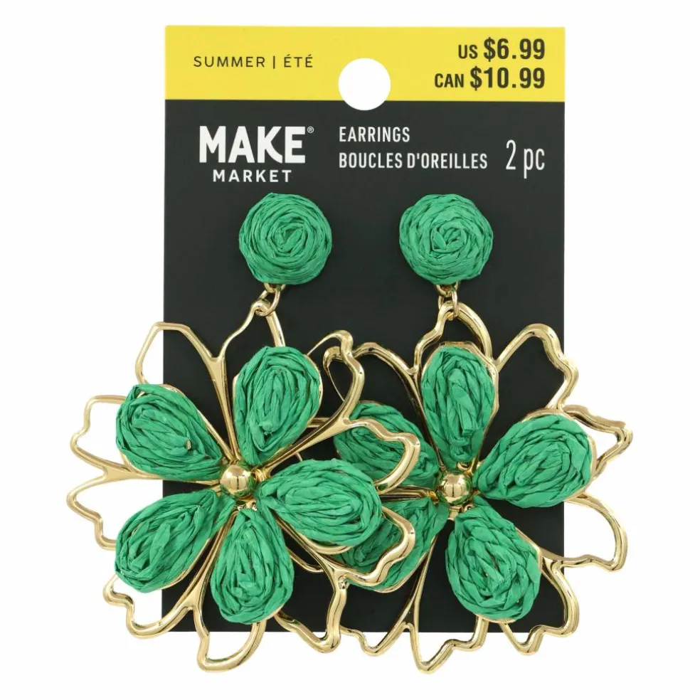 Raffia Flower Earrings by Make Market®