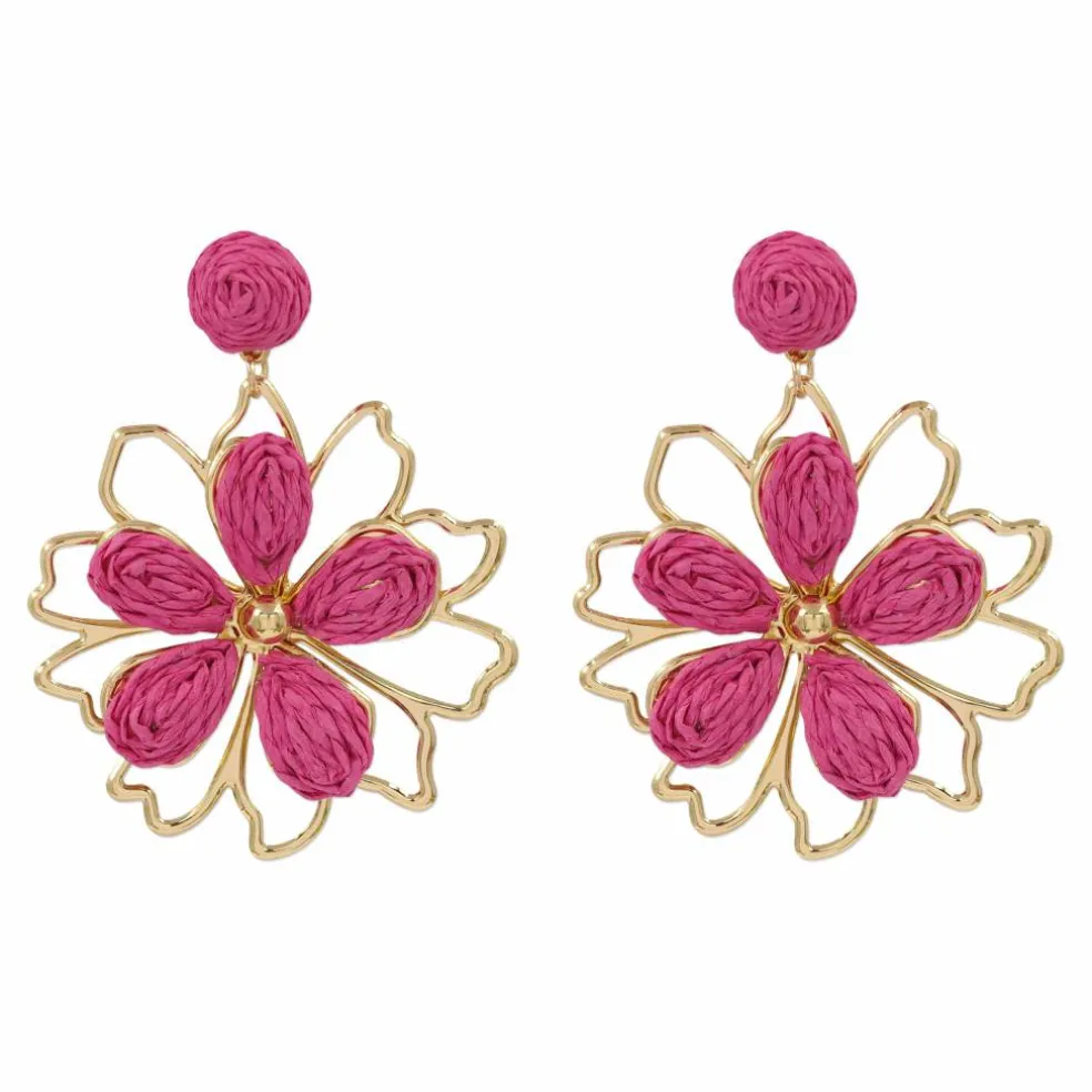 Raffia Flower Earrings by Make Market®