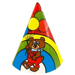 Rainbow Bear Party Hats – 5 Hats/Pack