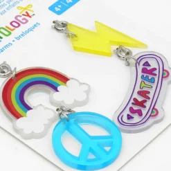 Rainbow, Bolt, Peace Sign & Skateboard Charms by Creatology™
