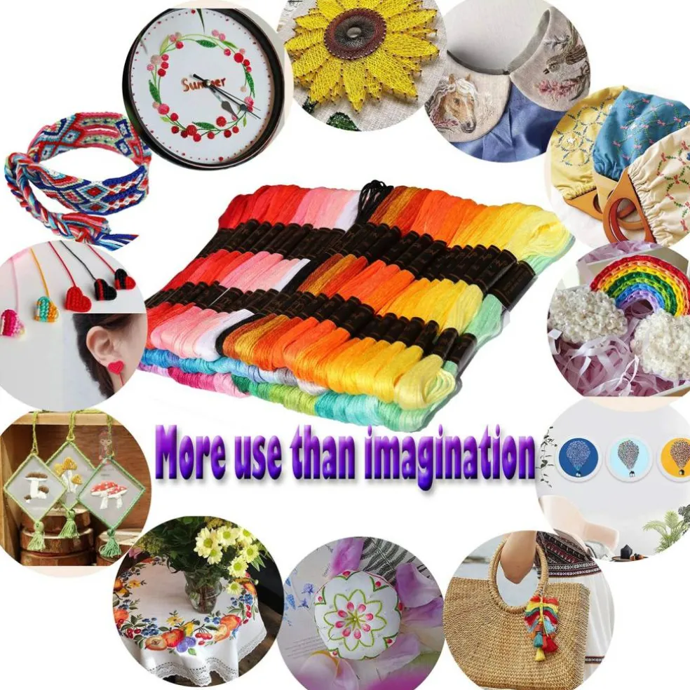 61 Rainbow Colors Embroidery Floss - Friendship Bracelet String - Embroidery Thread for Cross Stitch, Hand Embroidery, String Art