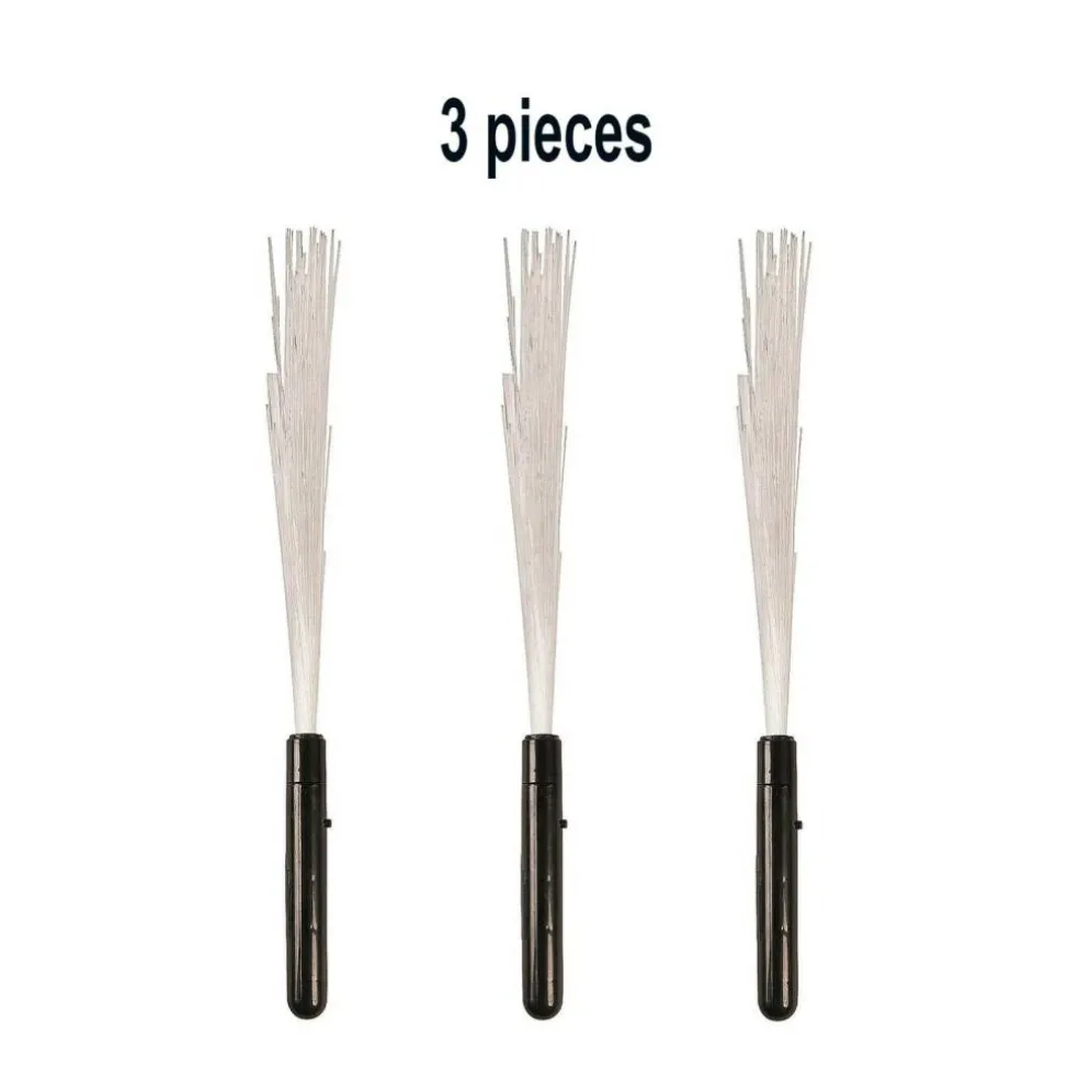 15" Rainbow Colors Fiber Optic Plastic Light-Up Wands 3 Pieces