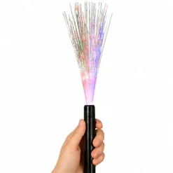 15" Rainbow Colors Fiber Optic Plastic Light-Up Wands 3 Pieces