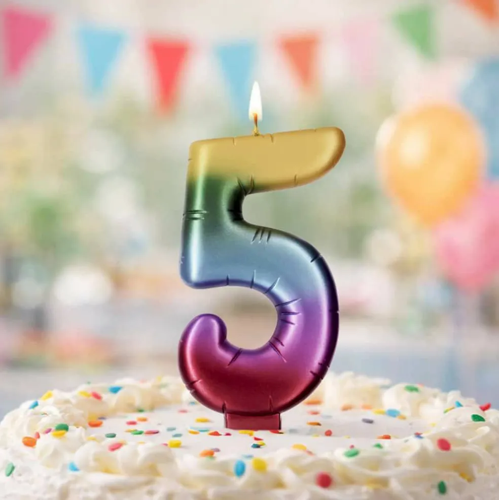 Rainbow Number Candle by Makery™