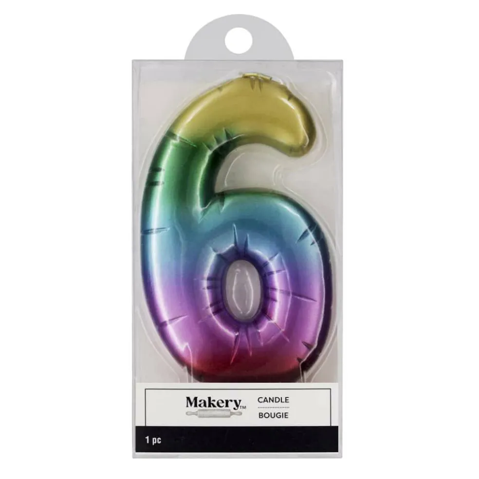 Rainbow Number Candle by Makery™