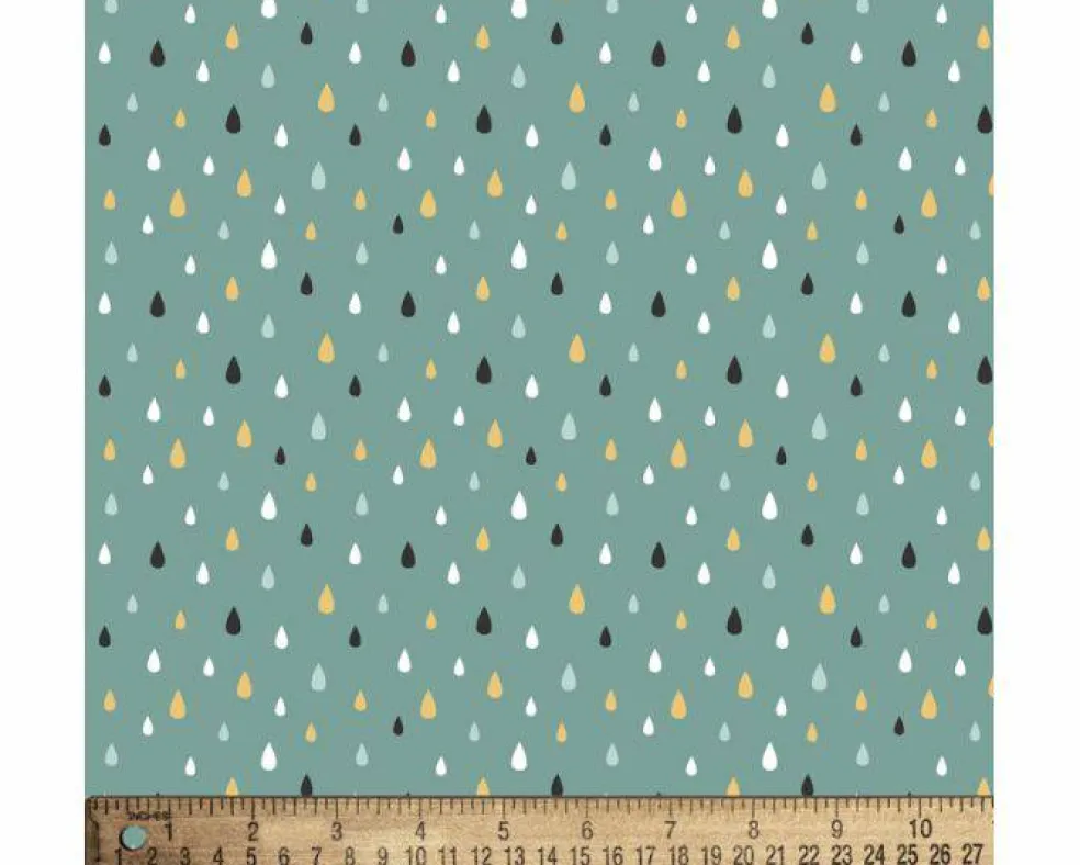 Raindrops Flannel Fabric | By The Yard | Sewing and Crafting | 42 inches wide