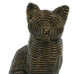 10.75" Rattan-Style Black Cat Tabletop Décor by Ashland®