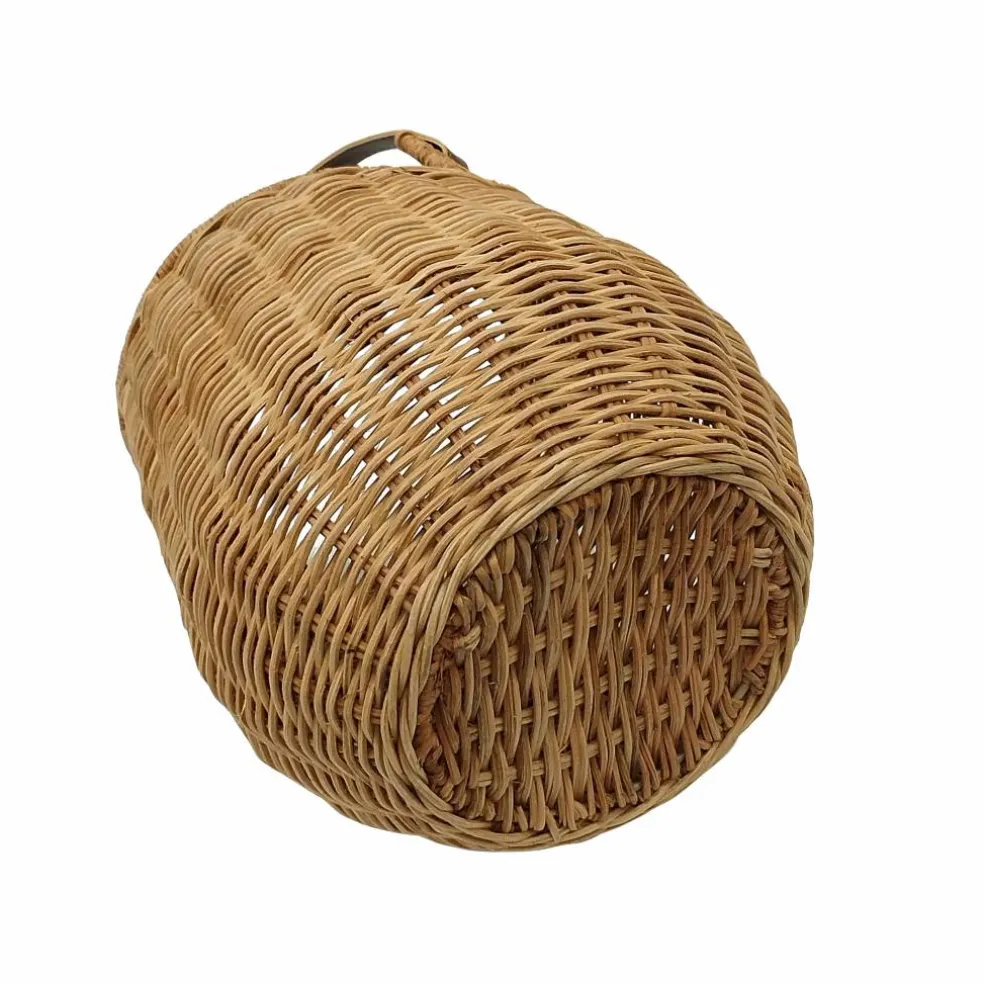 Rattan Woven Basket with Faux Leather Handle by Ashland®