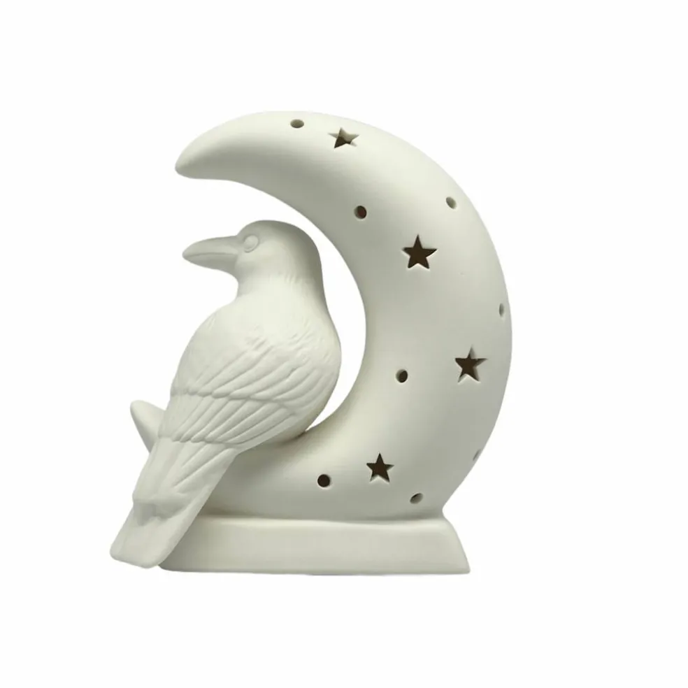 7" Raven in Moon DIY Ceramic LED Décor by Make Market®