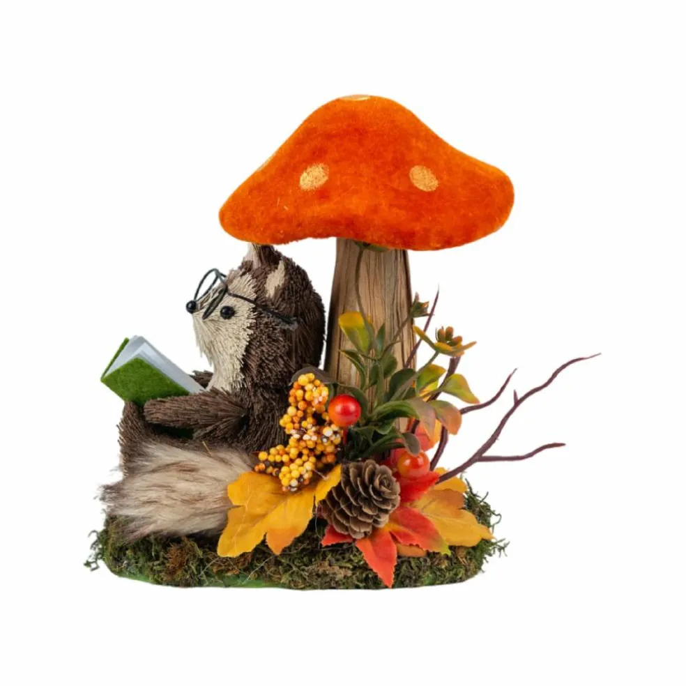 6.5" Reading Fox under Mushroom Decorative Animal by Ashland®
