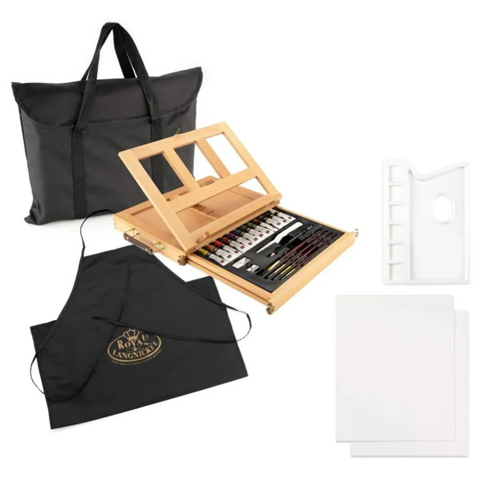 REA4902 | Essentials™ 27pc Watercolor Painting Travel Easel Art Set