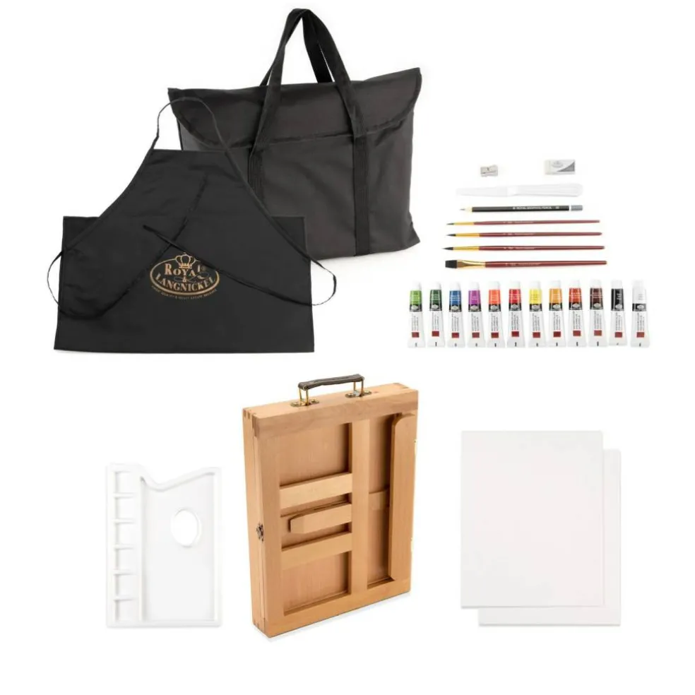 REA4902 | Essentials™ 27pc Watercolor Painting Travel Easel Art Set