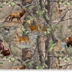 Realtree Animals in Forest Cotton Fabric