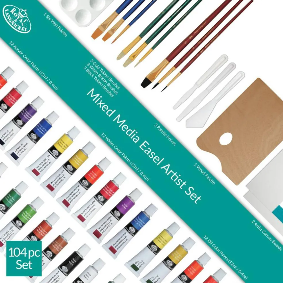 REA6000 | Mixed Media Artist Easel Set - 104pc