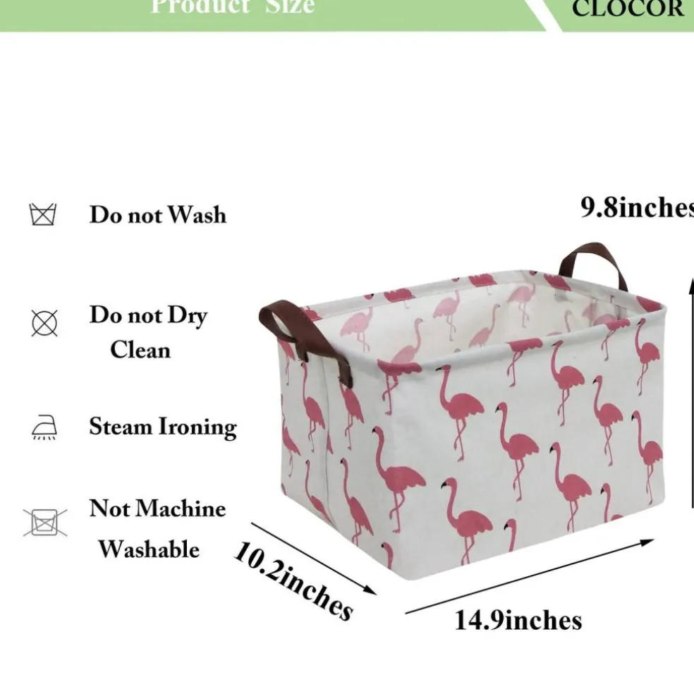 Rectangular Storage Bin,Waterproof Gift Baskets,Room Decor (Flamingo)