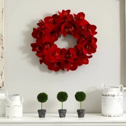 22” Red Amaryllis Wreath