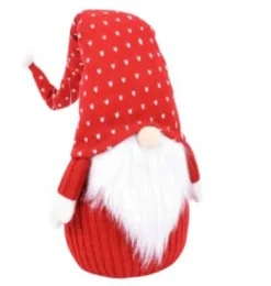 Red and White Christmas Gnome | 12" Plush Sitting Holiday Decor-289933