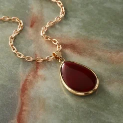 Red Brecciated Jasper Teardrop Pendant by Bead Landing™