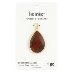 Red Brecciated Jasper Teardrop Pendant by Bead Landing™