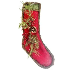 Red Burlap Stocking Decor | TCT Crafts Designs & Decor-XK0110