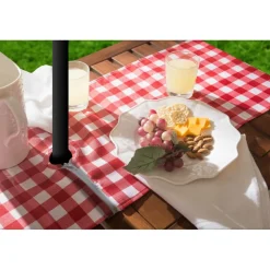 Red Check Outdoor Table Runner With Zipper 14
