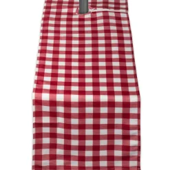 Red Check Outdoor Table Runner With Zipper 14