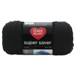 Red Heart Super Saver Yarn - Black, 7 oz