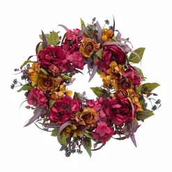 24" Red Peony & Rust Ranunculus Wreath by Ashland®