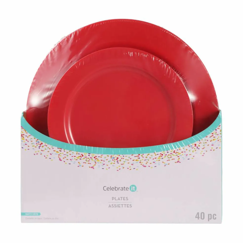 Red Plastic Lunch & Dinner Plates, 40ct. by Celebrate It™
