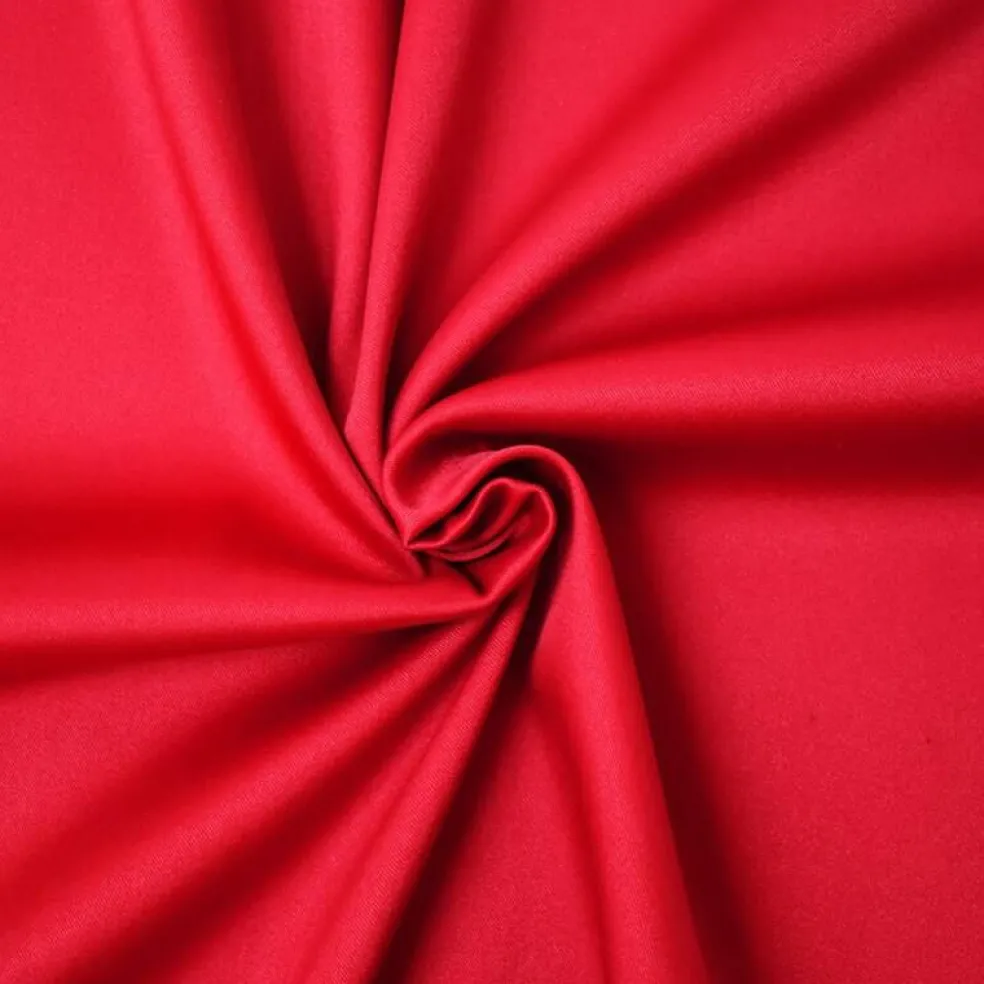 Red Poly Spandex Stretch Solid Stretch Lamour Woven Fabric By the Yard