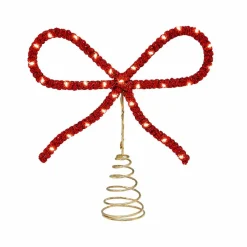 9.5" Red Rhinestone Bow Lighted Tree Topper by Ashland®