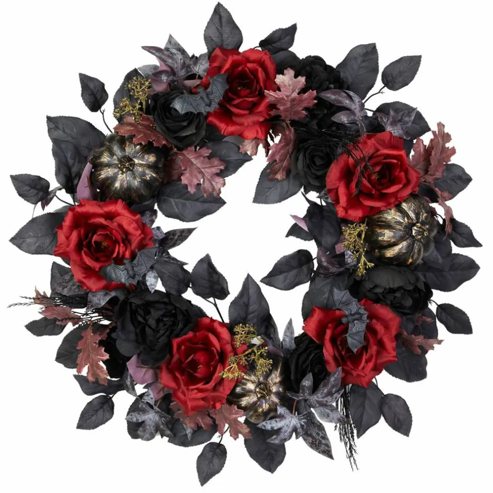 24" Red Rose & Bat Real Touch Wreath by Ashland®