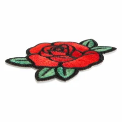Red Rose Embroidered Iron-On & Adhesive Patch by Make Market®