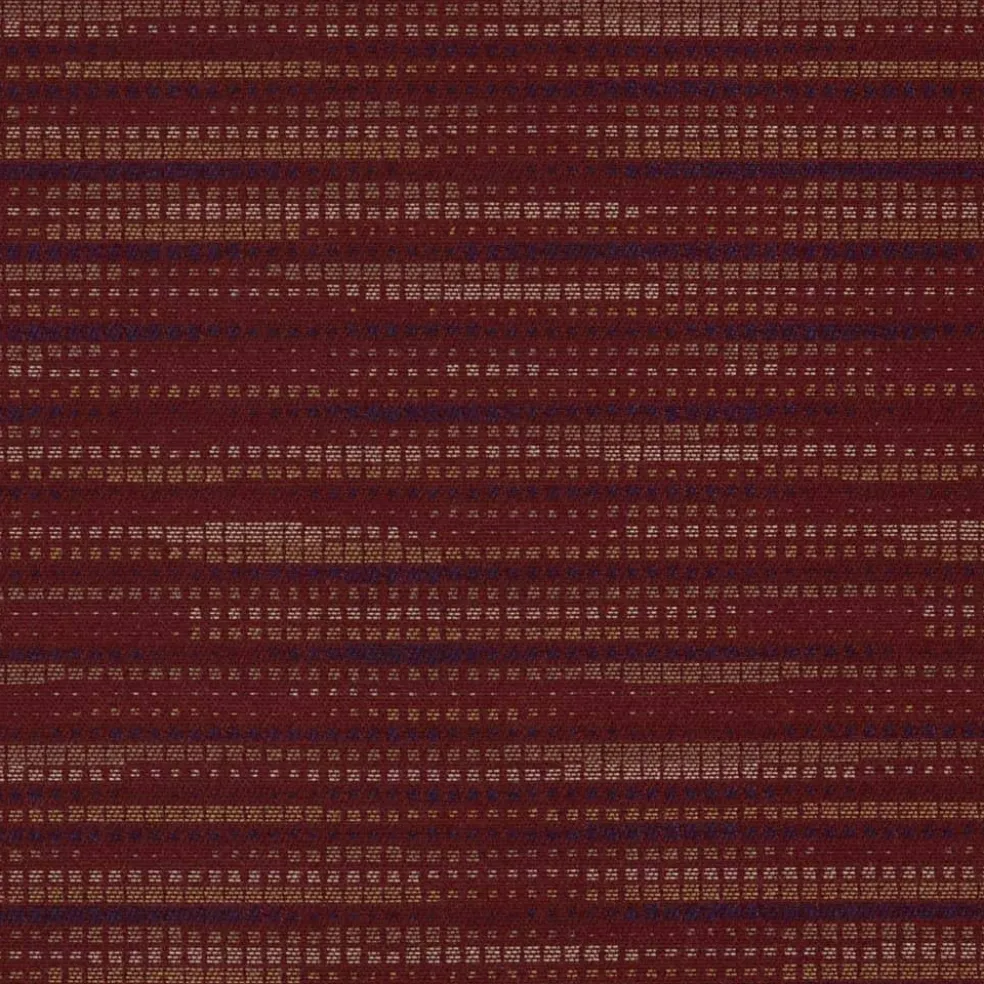 Red Stain Resistant Performance Pet Friendly Abstract Woven Pattern Upholstery Fabric by The Yard - SKU: Gia Garnet