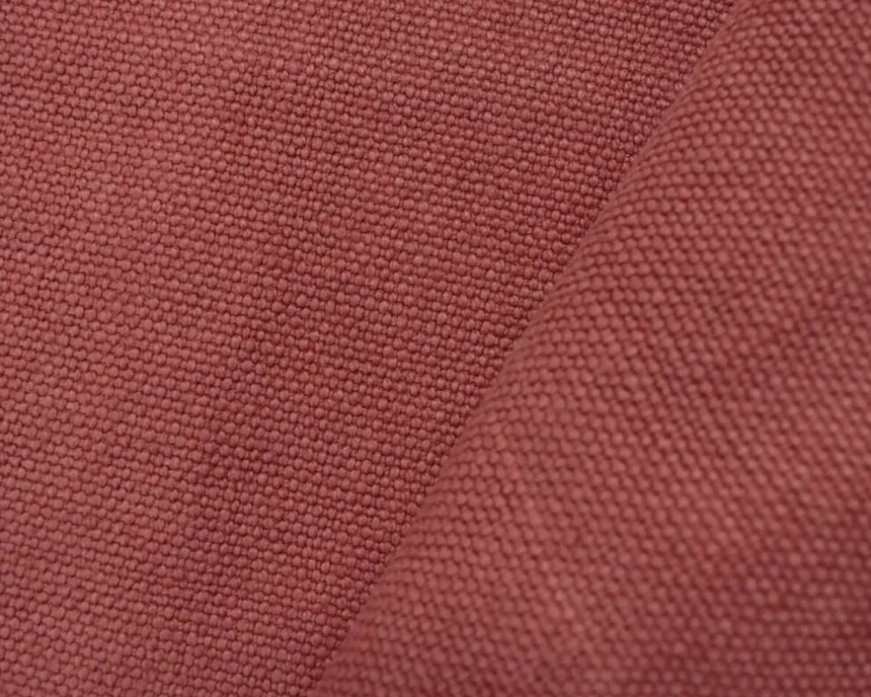Red Washed Irish Linen Moygashel Slub Solid Canvas Woven Fabric By the Yard