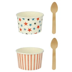 Red, White & Blue Ice Cream Bowls with Spoons, 8ct. by Makery™