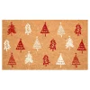 Red White Christmas Tree Farm Doormat