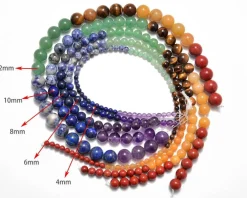 Reiki Healing 7 Chakras Yoga Gemstone Round Beads