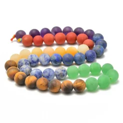 Reiki Healing 7 Chakras Yoga Gemstone Round Beads