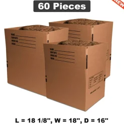 Reliable Bulk Moving Boxes Perfect for Efficient Packing 18 1/8" x 18" x 16"