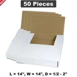 Reliable Shipping & Packing Boxes - 14" L x 14" W x 1/2" - 2" D for Secure and Compact Packaging