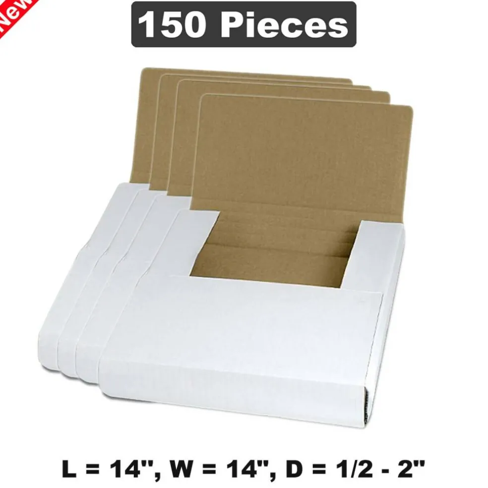 Reliable Shipping & Packing Boxes - 14" L x 14" W x 1/2" - 2" D for Secure and Compact Packaging