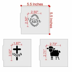 Religious Easter 3 Piece Cookie Stencil Bundle