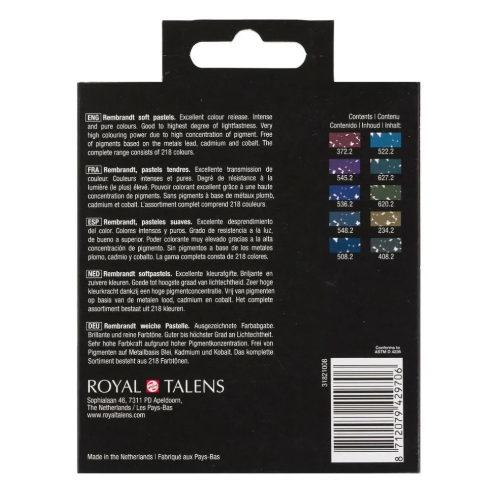 Rembrandt 10 Color Half Stick Soft Pastel Set