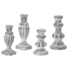 Resin & Stone Powder Candle Holder Set, 5.75", 6.5" & 7.5"