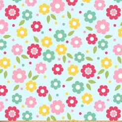 Retro Flowers Digital Silky Fleece | By The Yard