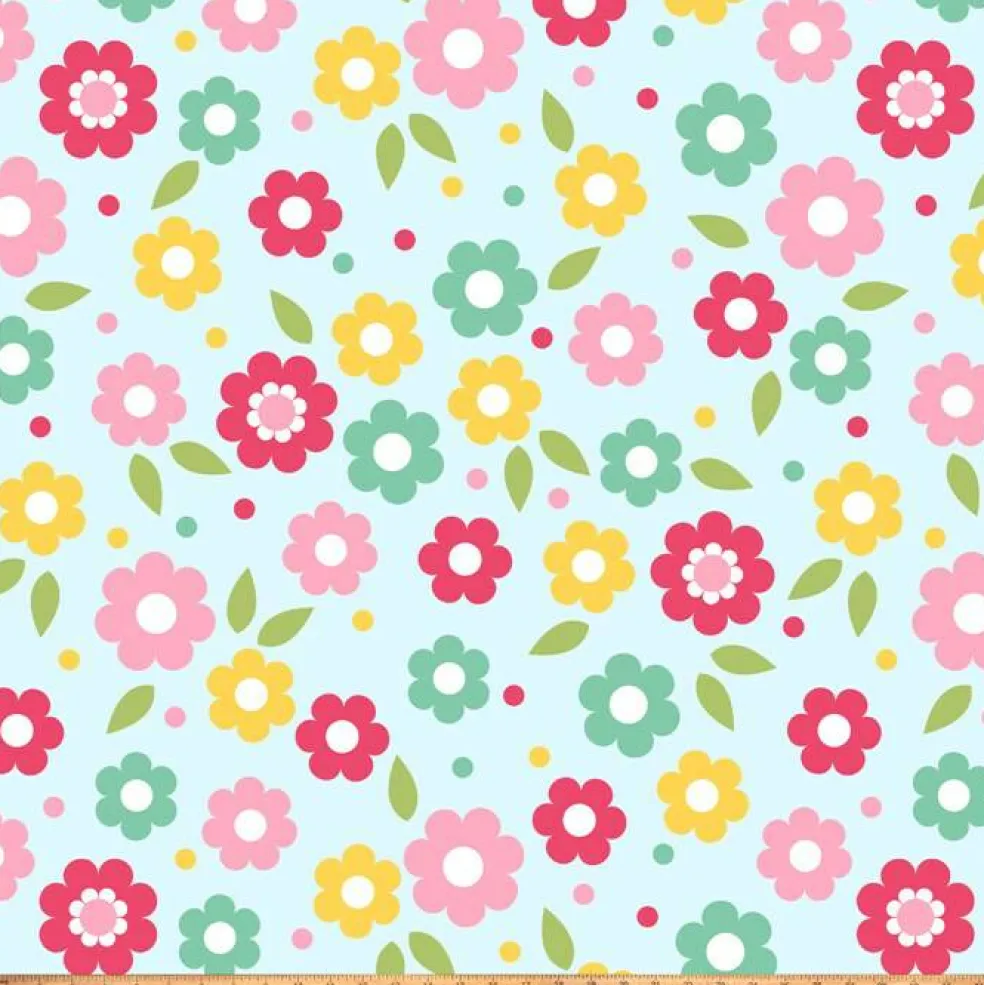 Retro Flowers Digital Silky Fleece | By The Yard