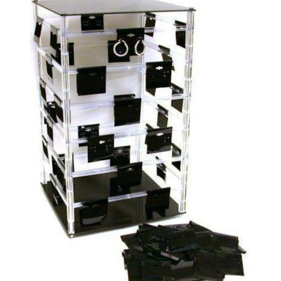 Revolving Rotating Acrylic Earring Display & 100 2" Cards