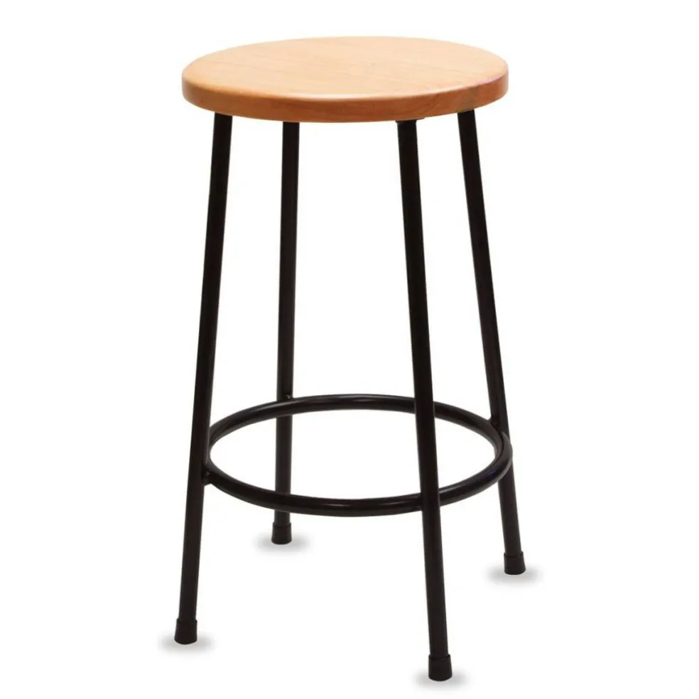 Richeson Lyptus and Steel Stool - 24"H, Round