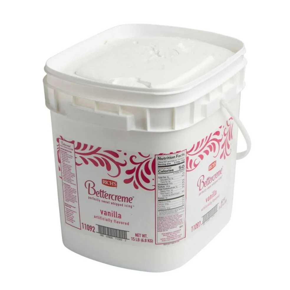 Rich's Bettercreme Vanilla Pre Whipped Icing and Filling Smooth 15 Pound